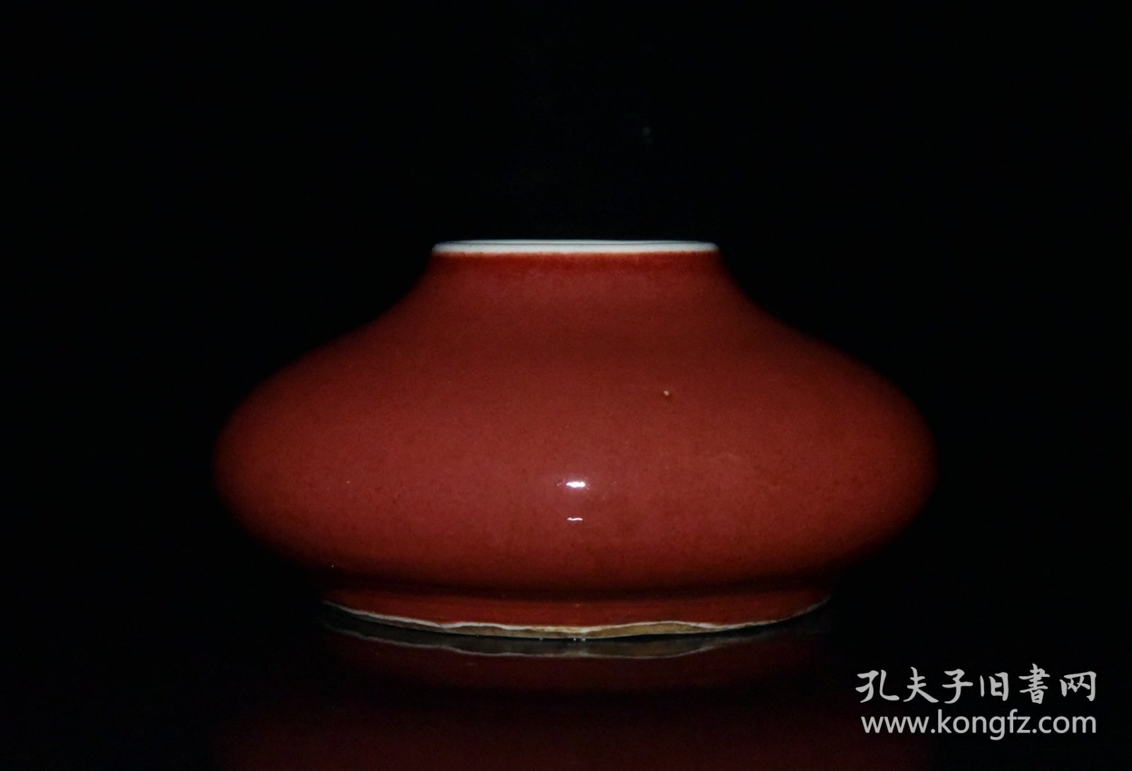 清代乾隆霁红釉开片水盂【 6x12cm 】价格160