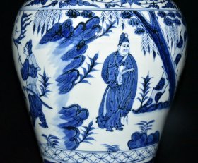 元代青花周亚夫人物故事梅瓶