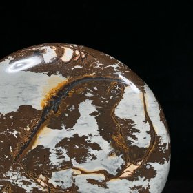 广西草花石天然图案 带座高17×15×2.5厘米 重1.35公斤