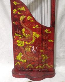 旧藏木胎漆器竖琴