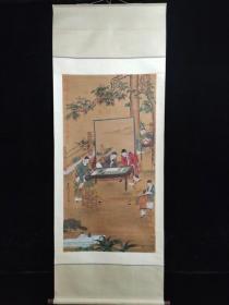 纯手工字画 刘松年画芯尺寸：150×66cm 大四尺中堂人物作品