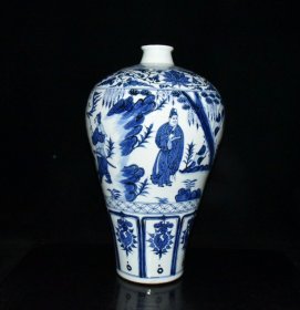 元代青花周亚夫人物故事梅瓶