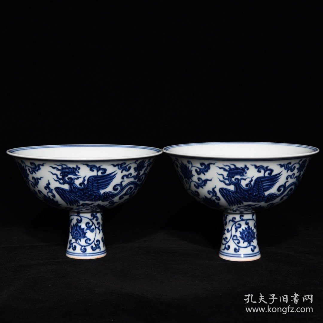 明宣德青花凤纹高脚碗77