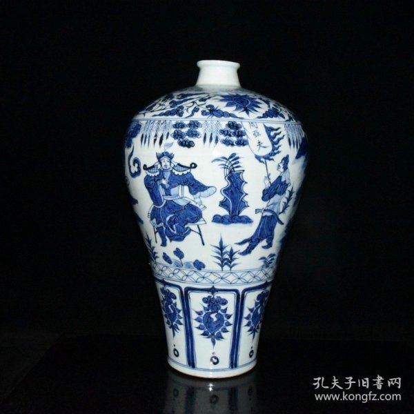 元代青花周亚夫人物故事梅瓶