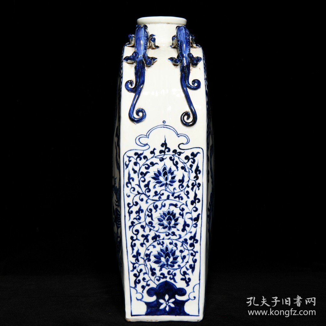 元青花龙凤纹扁瓶