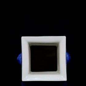 清乾隆青花蓝底白花蝴蝶纹赏瓶