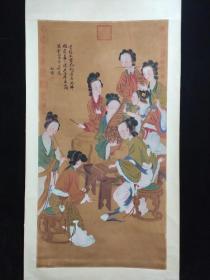 纯手工字画 赵雍 画芯尺寸：150×66cm 大四尺中堂仕女作品