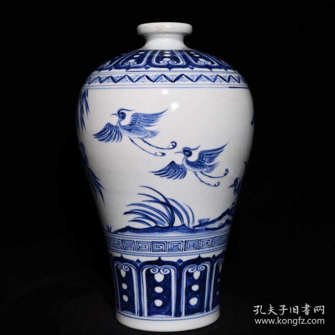 明宣德青花柳燕纹梅瓶