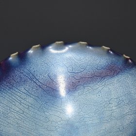 宋钧窑玫瑰紫釉花口碗77