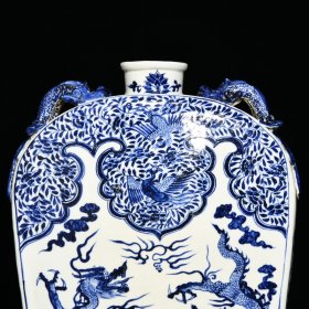 元青花龙凤纹扁瓶