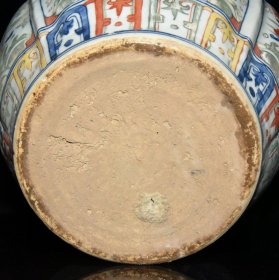 明代嘉靖五彩龙凤纹瓜棱苹果尊