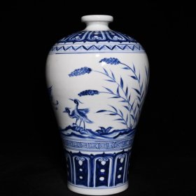 明宣德青花柳燕纹梅瓶