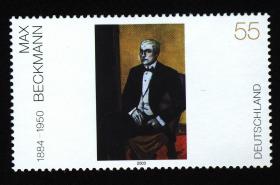德国邮票 2003年 画家 马克斯?贝克曼 绘画 1枚全