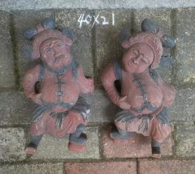 程咬金、秦琼门神一对！古玩礼品，豪宅大门摆件。镇宅古玩旺财古玩。老木雕老木刻。门头挂件。镇宅木雕旺财木雕。茶室摆件书房摆件文房摆件豪宅摆件大堂摆件中堂摆件