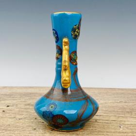 汝瓷鎏金加彩花瓶