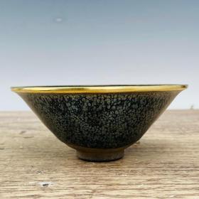 建窑油滴包金口盏