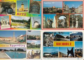0057-外国风景明信片四枚合售