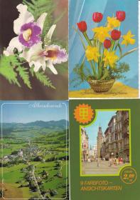 0027-外国风景明信片四枚合售