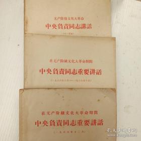 负责同志重要讲话 （1966年，六月--十月，十一月份，十二月 三册合售）新北大