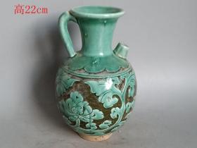 宋代 绿釉 瓷 壶