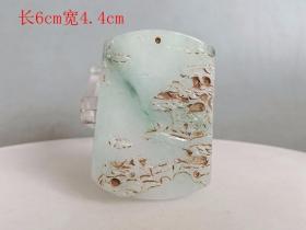 乡下收的 清代老翡 翠牌