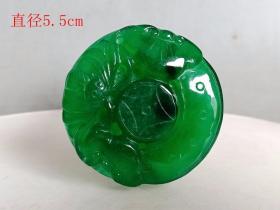 乡下收的冰种 满绿翡翠 福 在眼前佩