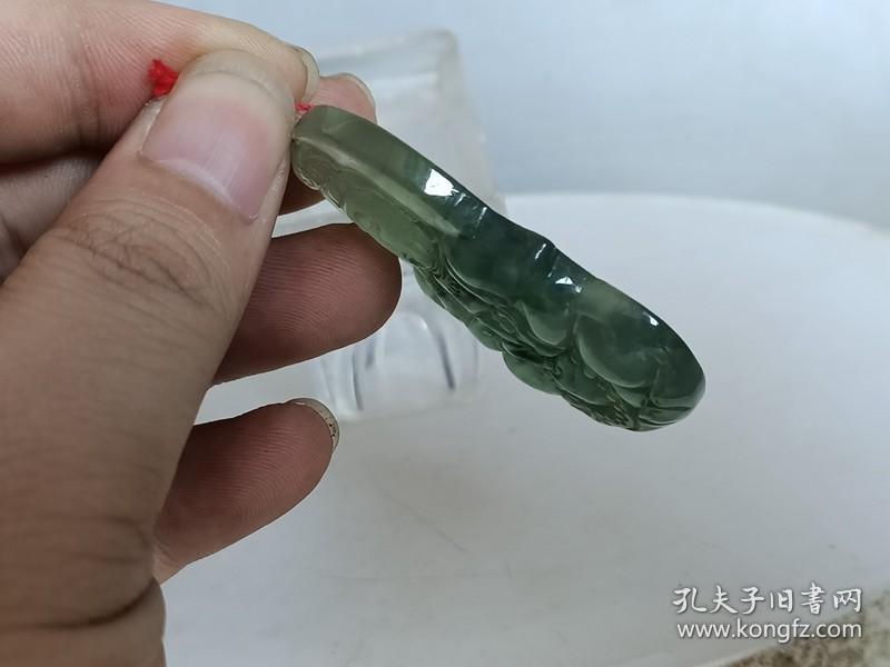 清代老翡翠观音挂 件