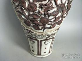 乡下收的元代粘花瓷瓶/