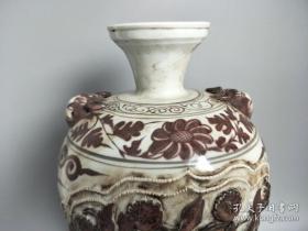 乡下收的元代粘花瓷瓶/