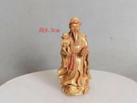 乡下收的清代镶嵌 宝 石鎏金彩色 摆件