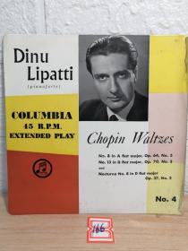 LP 黑胶唱片 DINU LIPATTI 罗马尼亚钢琴家 COLUMBIA  迪努李帕蒂 CHOPIN WALTZES