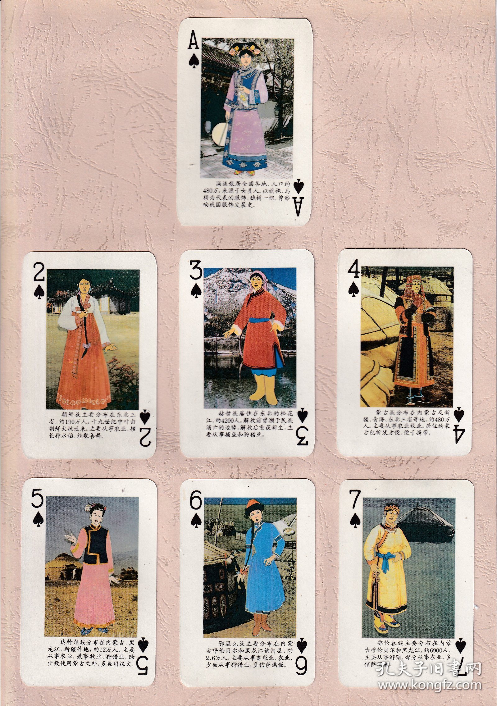 民族知识扑克册页贴片民族文化系列之一上海森林印刷厂出品NO.２５