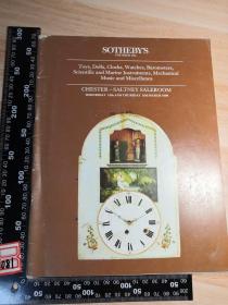 1898年  SOTHEBY'S  插图  TOYS, DOLLS,CLOCKS, WATCHES, BAROMETERS, SCIENTIFIC AND MARINE INSTRUMENTS,MECHANICAL MUSIC AND MISCELLANEA  27X21CM