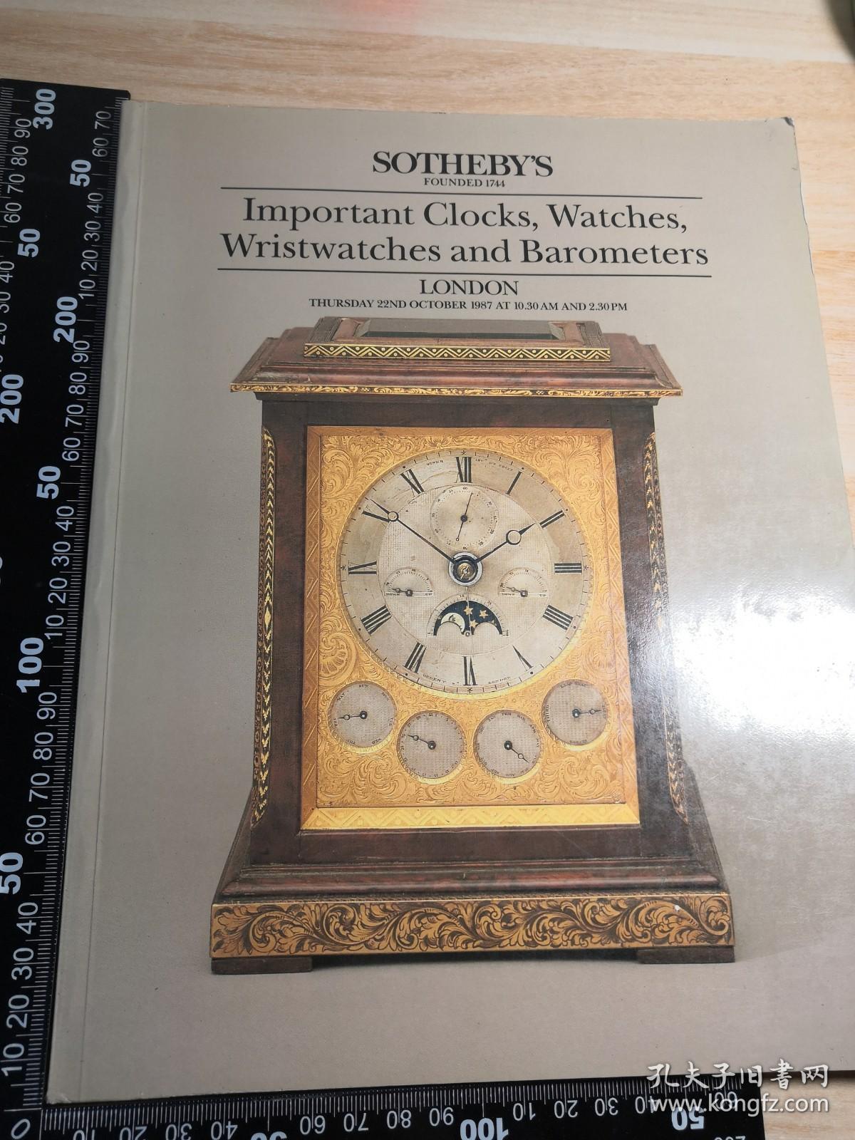 IM[ORTANT CLOCKS,WATCHES, WRISTWATCHES AND BAROMETERS  大量插图  SOTHEBEY'S   大开本 27X21CM