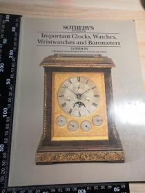 IM[ORTANT CLOCKS,WATCHES, WRISTWATCHES AND BAROMETERS  大量插图  SOTHEBEY'S   大开本 27X21CM