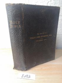 1902年  BY THE WILL OF PHILIP ，LORD WHARTON   1000多页  后附几幅彩图   THE HOLY BIBLEE