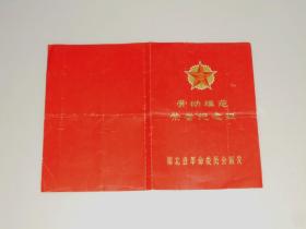 劳动模范荣誉纪念证(沙市六中,有相片) 1979年  湖北省革命委员会