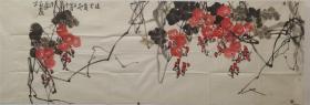 吴国栋，花鸟：凌云，150*48