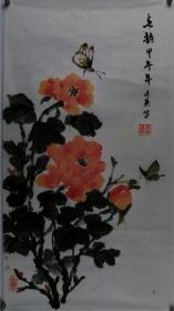 保真，李明英，中国书画家协会会员，一级画师，三级书法师。画作：春韵，59*32