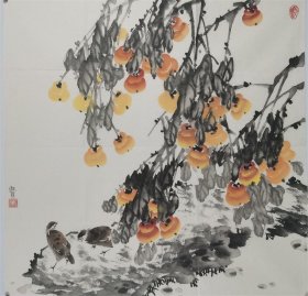 保真，赵淑丽，职业画家。花鸟，68*68