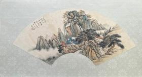 近代著名画家刘子久（光城）扇面风景画作