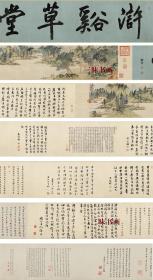 明 文征明 浒溪草堂图全卷 28x821cm 纸本 1:1国画复制品 名画复制 定制产品不支持退货