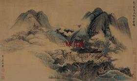 清 吴历 槐荣堂图 40x70cm 纸本  高清名画复制 定制产品不支持退货