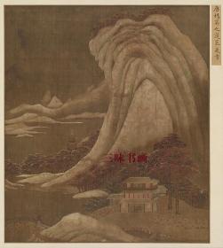 唐杨升 蓬莱飞雪图 30x33.4cm 绢本