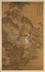 明 唐寅 陶毂赠词图 50x79.6cm 绢本 1:1高清国画复制品