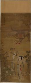 明 蒋乾 仕女图 40x104cm 美女工笔人物  绢本  国画复制品