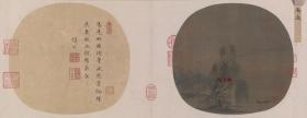 宋 小品 马远 柳溪钓艇图页 29x74.6cm 绢本 1:1名画复制