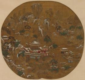 唐 李思训 京畿瑞雪图 42x44.5cm 绢本 1:1国画复制品 名画复制