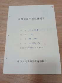 国家社科基金重大项目首席专家、西安外国语大学副校长王启龙手稿资料1981年兴义师专登记表（有照片）