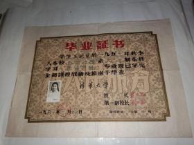 清华大学毕业证书1961年